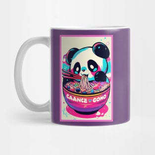 Anime Cute Panda eating Ramen | Cute Anime Panda Kawaii Design Mug